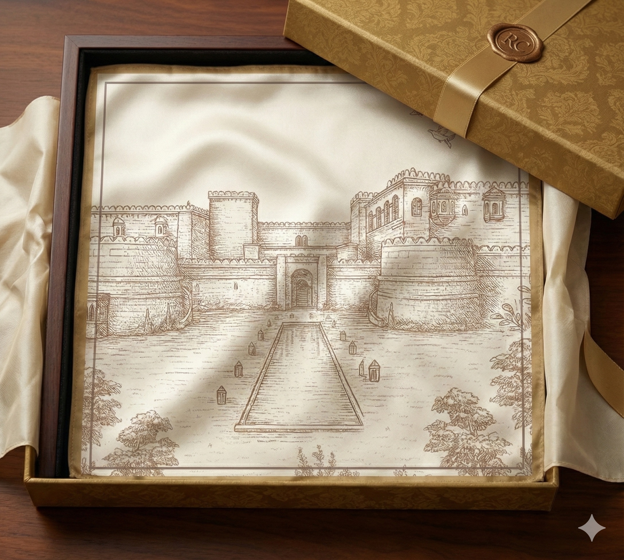 Lounge area with custom rugs